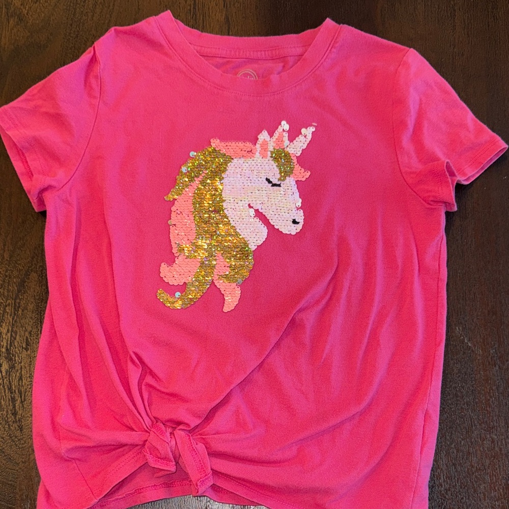 Wonder Nation Pink Unicorn Sequin T-Shirt